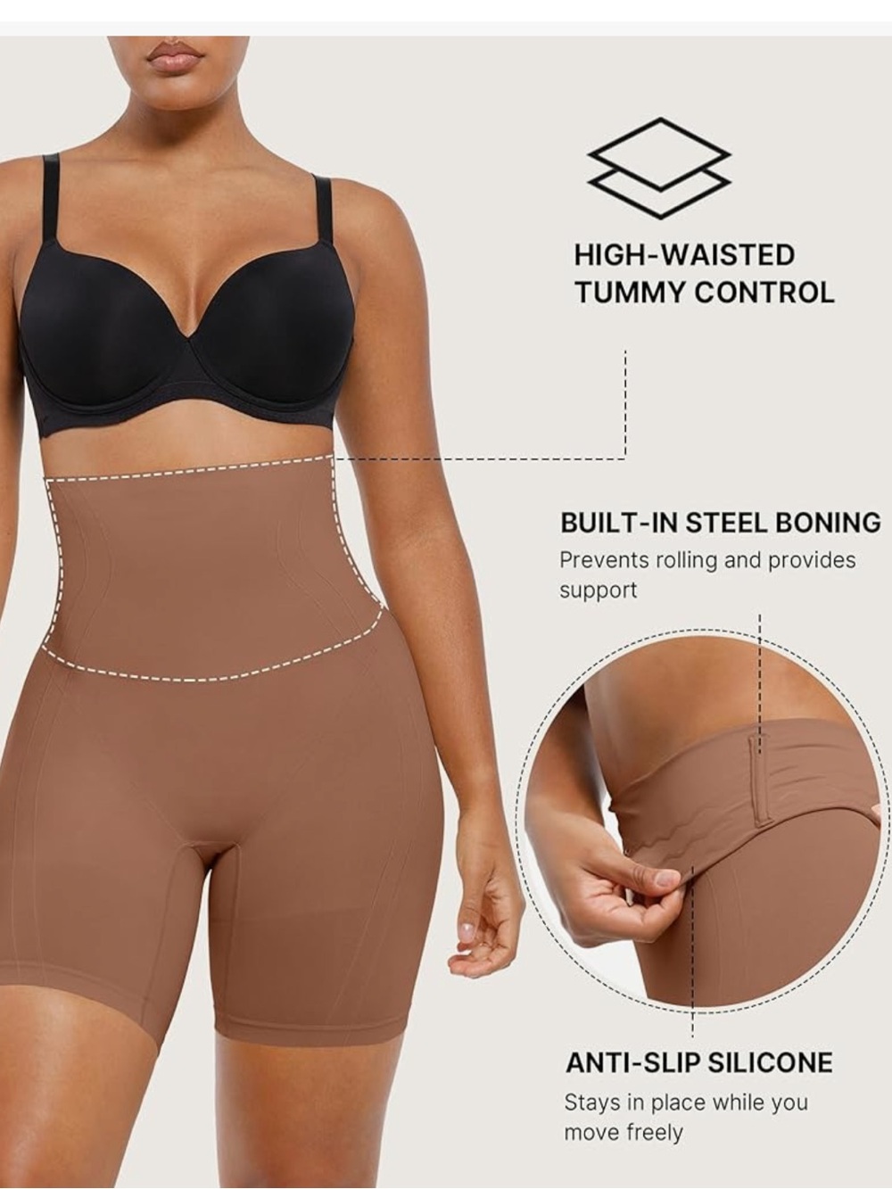 SHAPELLX Shapewear tummy control butt lifting shorts shapers - Picture 3 of 8